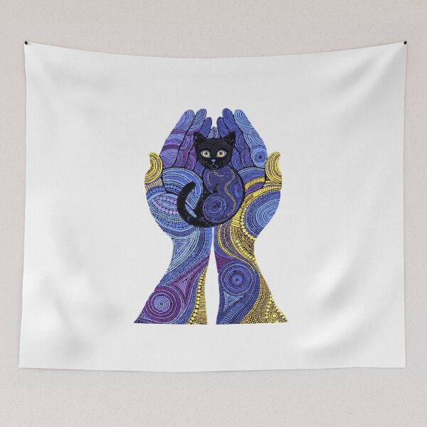 Item preview, Purple Mandala Cat Hands Dot Art designed and sold by Stellar Geometry.