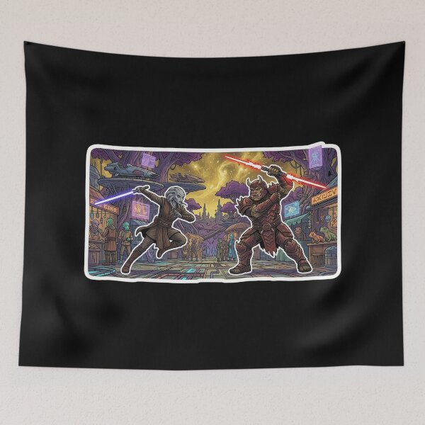 Item preview, Epic Duel Cartoon Caricature Style Knight and Assassin designed and sold by Rex Vox.