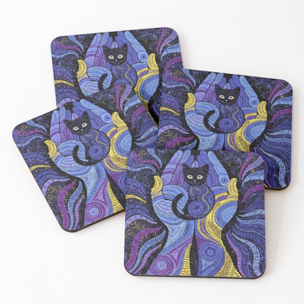 Item preview, Purple Mandala Cat Hands Dot Art designed and sold by Stellar Geometry.