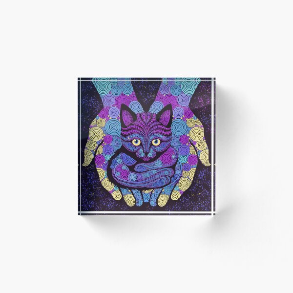 Item preview, Purple Mandala Cat Hands Dot Art designed and sold by Stellar Geometry.