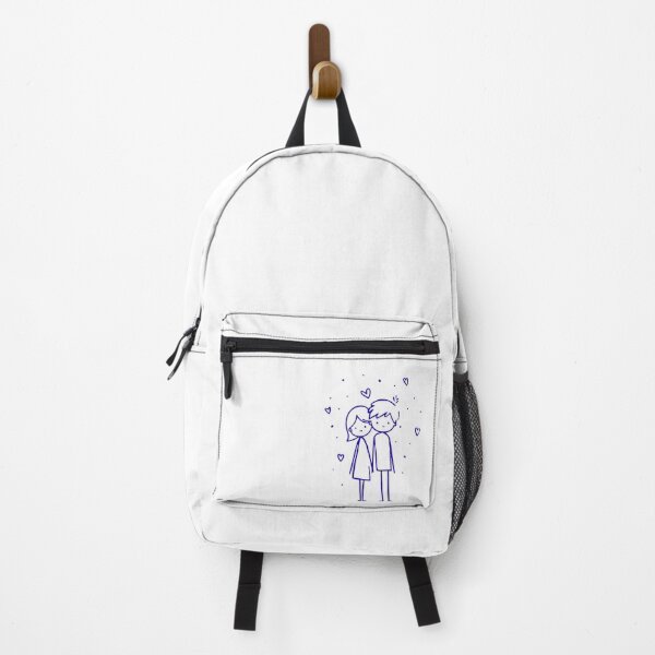 Item preview, Cute Minimalist Stick Figure Couple Navy Blue Doodle designed and sold by Theselinara.