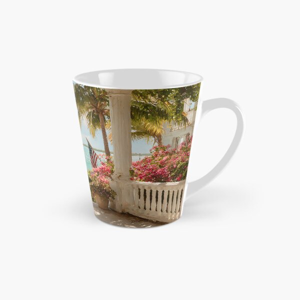 Item preview, Key West Veranda View with Ocean, Tropical Garden and American Coastal Atmosphere designed and sold by daila70.