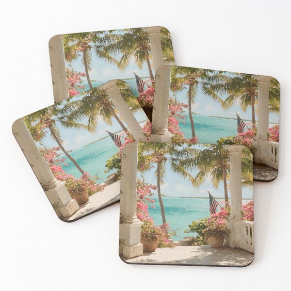 Item preview, Key West Veranda View with Ocean, Tropical Garden and American Coastal Atmosphere designed and sold by daila70.