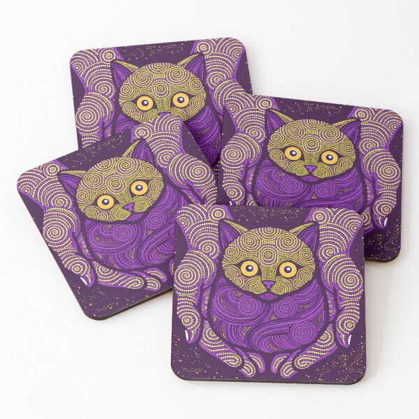 Item preview, Purple Mandala Cat Hands Dot Art designed and sold by Stellar Geometry.