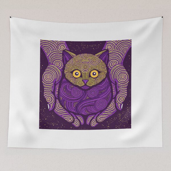 Item preview, Purple Mandala Cat Hands Dot Art designed and sold by Stellar Geometry.