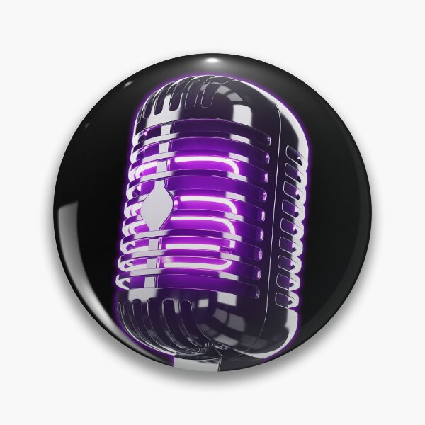 Item preview, Neon Purple Vintage Microphone - Retro Music Synthwave Art designed and sold by powersunlight.