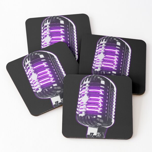 Item preview, Neon Purple Vintage Microphone - Retro Music Synthwave Art designed and sold by powersunlight.