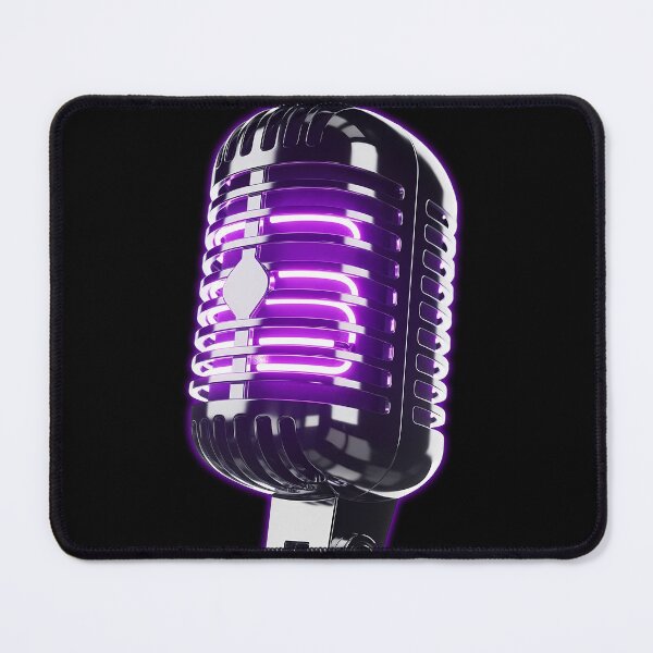 Item preview, Neon Purple Vintage Microphone - Retro Music Synthwave Art designed and sold by powersunlight.