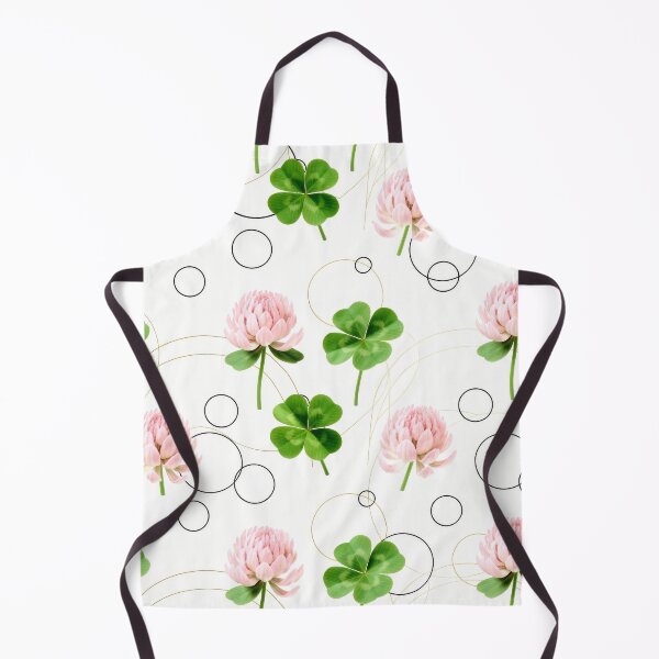 Item preview, Modern Pink Clover and Geometric Gold Lines designed and sold by Thalassora.