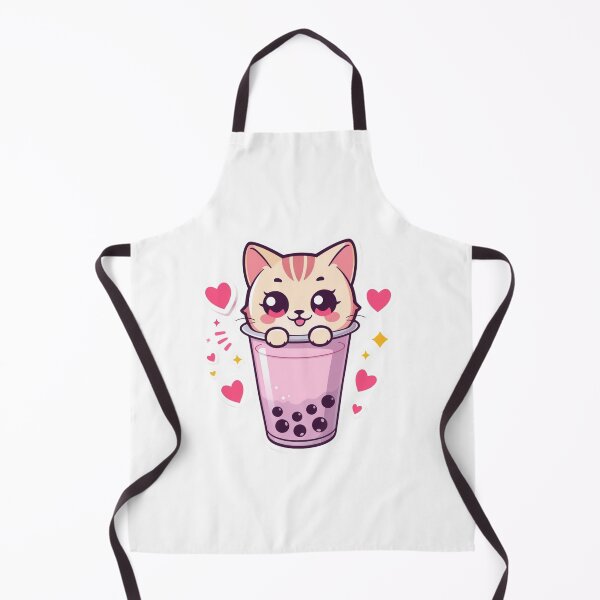 Aperçu de l'œuvre Cute Kawaii Cat in Bubble Tea - Adorable Boba Cat With Hearts Sticker créée et vendue par FluffiPopo.