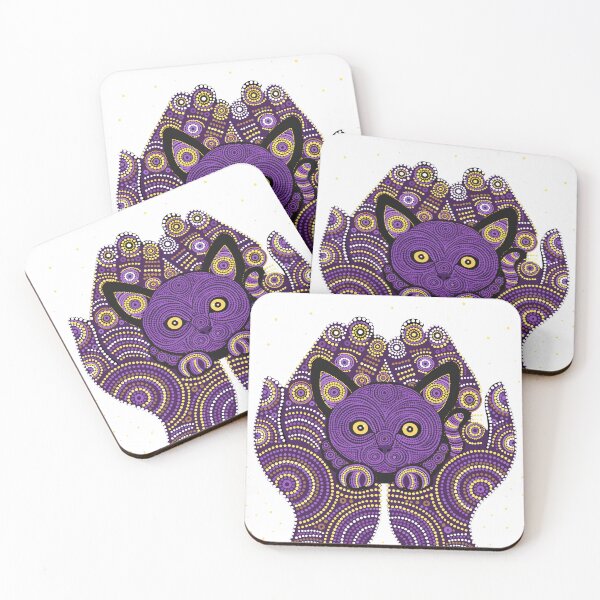 Item preview, Purple Mandala Cat Hands Dot Art designed and sold by Stellar Geometry.