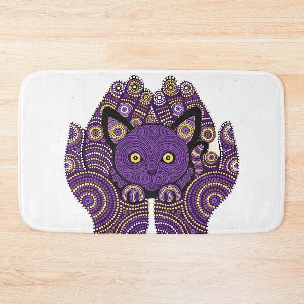 Item preview, Purple Mandala Cat Hands Dot Art designed and sold by Stellar Geometry.