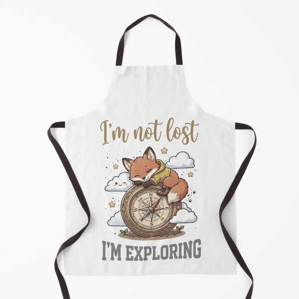 Item preview, A playful fox with a compass exploring sunflowers – a charming illustration depicting prehistoric nature with the caption “I’m not lost, I’m just exploring” designed and sold by Gadget80.