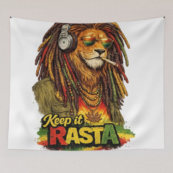 Item preview, Reggae Lion Keep It Rasta Graphic designed and sold by Shirtaholism.