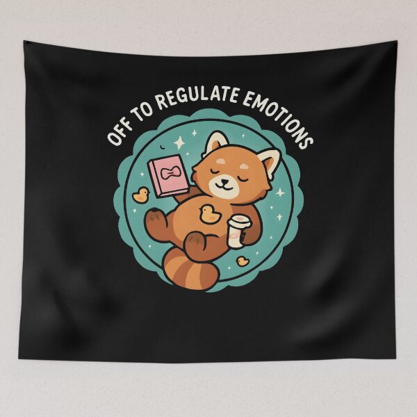 Item preview, Cozy Red Panda Emotional Reset Self Care designed and sold by SiarheiYur.