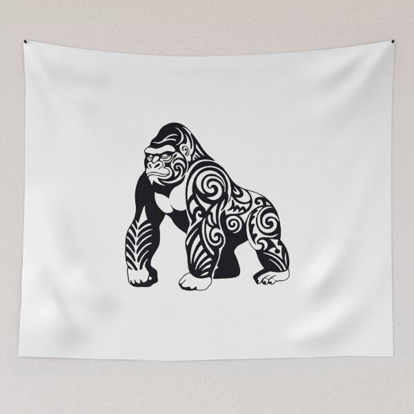 Item preview, Tribal Gorilla Illustration – Geometric Ape Wildlife Line Art designed and sold by ArcticFoxStudio.