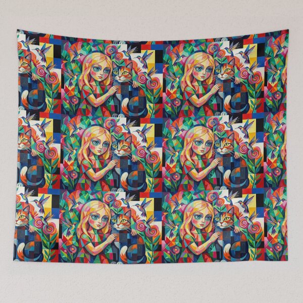 Item preview, Beautiful girl with a cat. designed and sold by Natalia-Vlad.