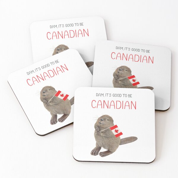 Item preview, Canadian Beaver Watercolour with Flag designed and sold by elameladesigns.