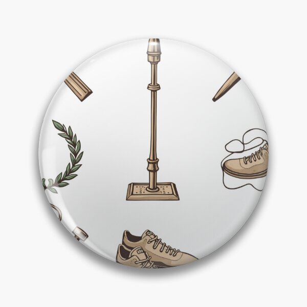 Item preview, Different elements related to sports and time shown in a flat design style with a focus on shoes and running designed and sold by SpaceartLilu.
