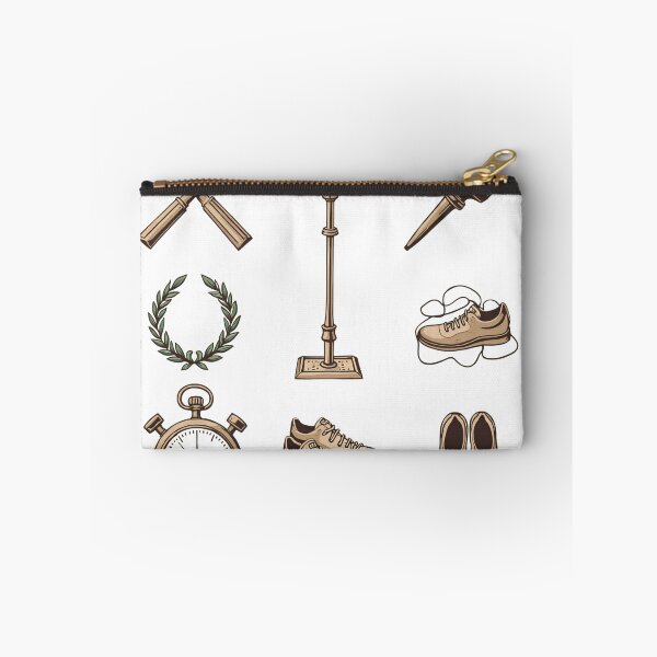 Item preview, Different elements related to sports and time shown in a flat design style with a focus on shoes and running designed and sold by SpaceartLilu.