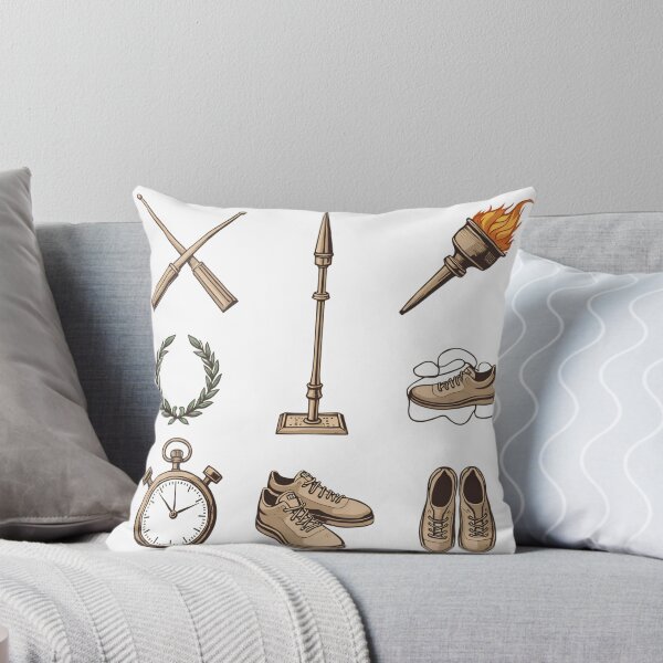 Item preview, Different elements related to sports and time shown in a flat design style with a focus on shoes and running designed and sold by SpaceartLilu.