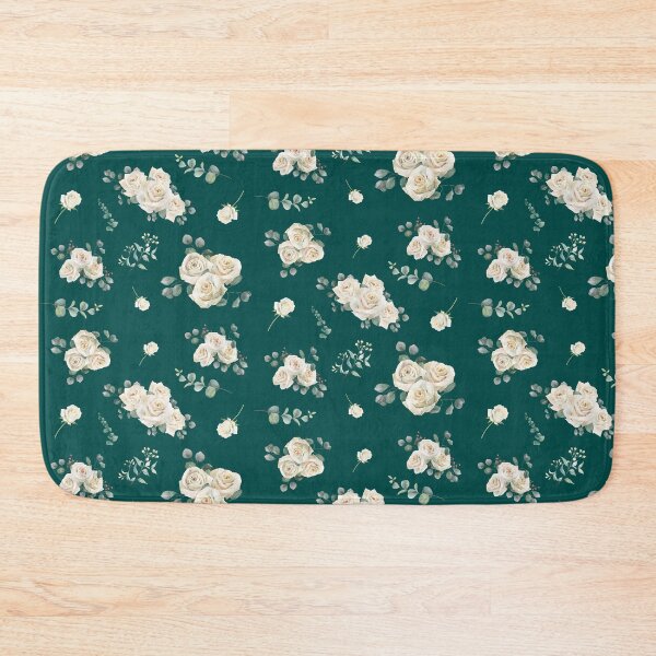 Item preview, Floral White Roses with Teal Greenery designed and sold by StudioBlack.