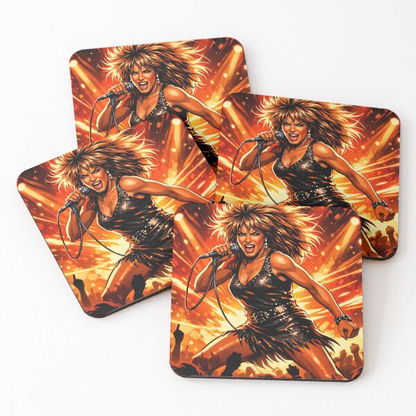 Item preview, Tina Turner Queen of Energy Neon Rock Illustration designed and sold by SHOCAMPOS DESIGNS .