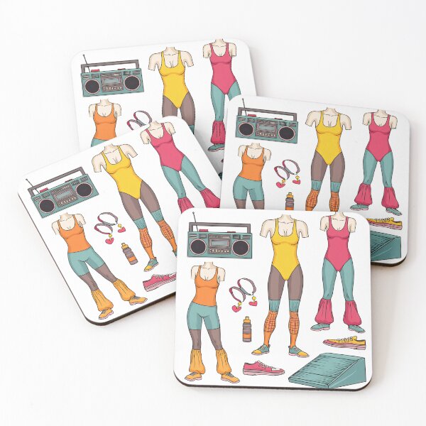 Item preview, Fitness dancers perform an energetic workout routine in colorful outfits during a lively dance class session designed and sold by SpaceartLilu.
