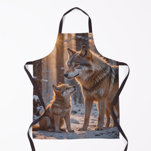 Item preview, Wolf Mother and Cub in Winter Forest – Heartwarming Wildlife Art designed and sold by BeautifulVirtues.