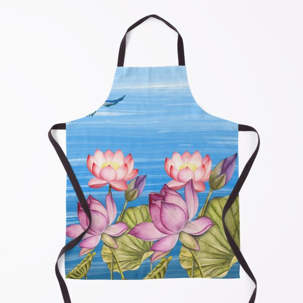 Item preview, Serene Pink Lotus with Flying Blue Bird designed and sold by sisterthreein.