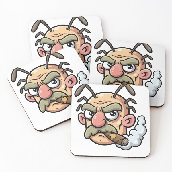 Item preview, Funny Old Insect Smoking Cigar – Vintage Cartoon Bug Mascot designed and sold by Dospart.