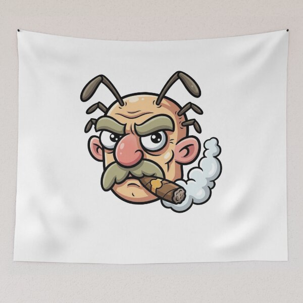 Item preview, Funny Old Insect Smoking Cigar – Vintage Cartoon Bug Mascot designed and sold by Dospart.