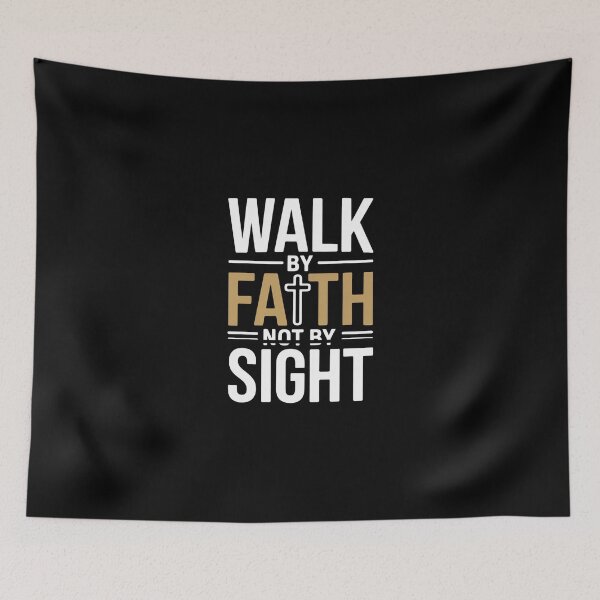 Item preview, Walk By Faith Not By Sight Christian Typography Design | Bible Verse Cross designed and sold by EvolusionPro.