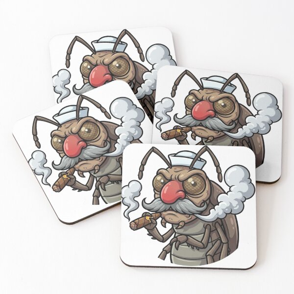Item preview, Funny Old Insect Smoking Cigar – Vintage Cartoon Bug Mascot designed and sold by Dospart.