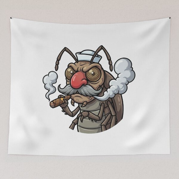 Item preview, Funny Old Insect Smoking Cigar – Vintage Cartoon Bug Mascot designed and sold by Dospart.