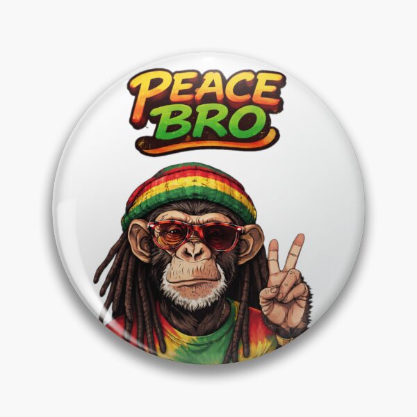 Item preview, Peace Bro Rasta Chimpanzee Graphic designed and sold by Shirtaholism.