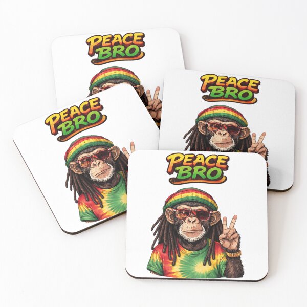 Item preview, Peace Bro Rasta Chimpanzee Graphic designed and sold by Shirtaholism.