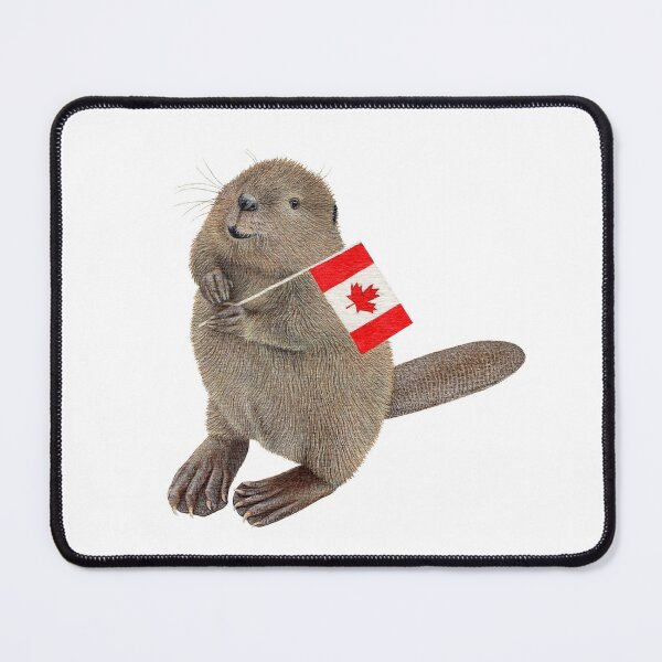 Item preview, Canadian Beaver Watercolour with Flag designed and sold by elameladesigns.