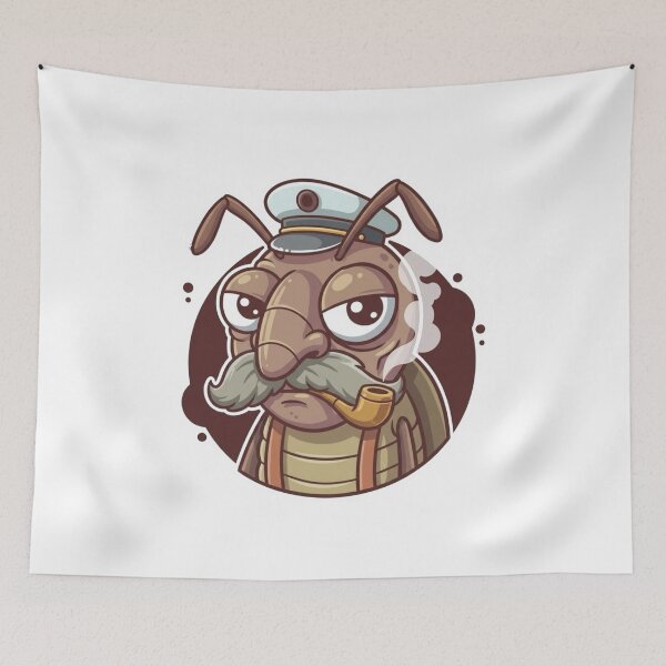 Item preview, Funny Old Insect Smoking Cigar – Vintage Cartoon Bug Mascot designed and sold by Dospart.