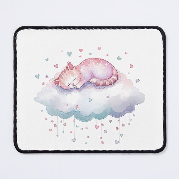 Item preview, Cute Pastel Sleeping Cat on a Dream Cloud designed and sold by ADigitalStudio.
