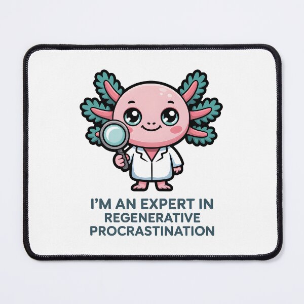 Item preview, Regenerative Procrastination Cute Science Axolotl designed and sold by MagicWander.