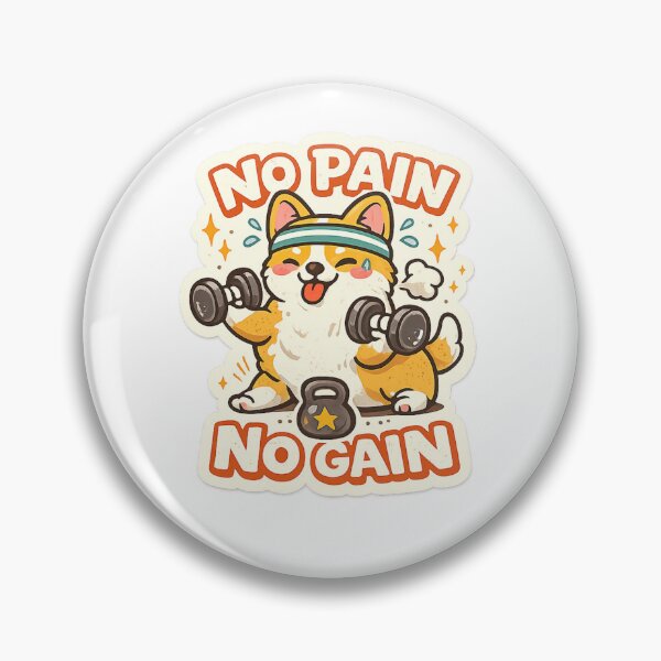 Item preview, No Pain No Gain - Small Sporty Dog Sticker designed and sold by FluffiPopo.