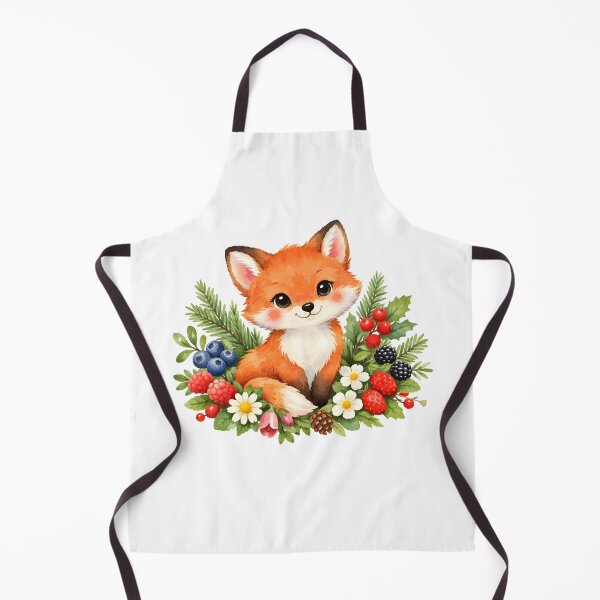 Artikelvorschau, Aquarell: Rotfuchs mit Beeren und Blumen entworfen und verkauft von silviaol.