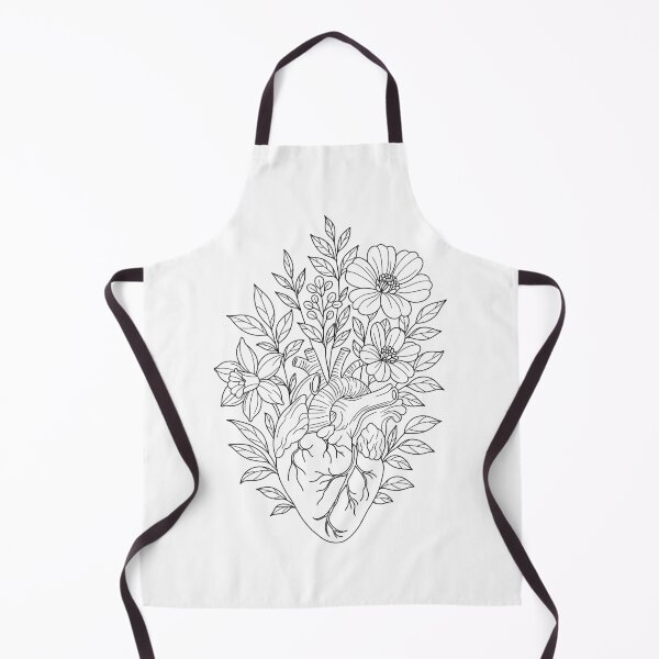 Item preview, Floral Heart Line Art designed and sold by MyLittleInkyUk.