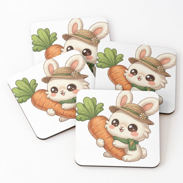 Item preview, Cute Kawaii Gardener Bunny with Giant Carrot designed and sold by Stickivo.