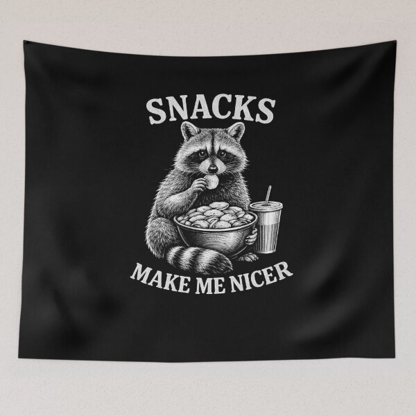 Item preview, Funny Animal Raccoon Snacks Make Me Nicher Quote – Cute Trash Panda Eating Humor Design designed and sold by bilal sibgui.