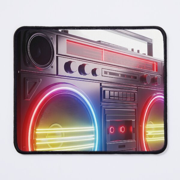 Item preview, Neon Pulse - 80s Retro Chrome Boombox designed and sold by powersunlight.