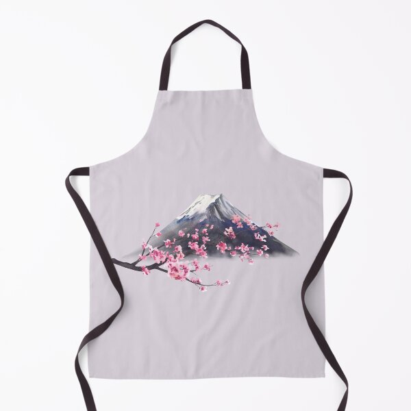 Item preview, Mount Fuji and Blooming sakura tree branch with pink cherry blossoms. Watercolor Japan Landmark designed and sold by BartolArt.