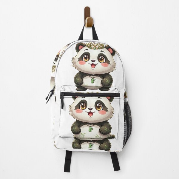 Item preview, Cute Kawaii Panda King with Bamboo Crown and Necklace designed and sold by Stickivo.