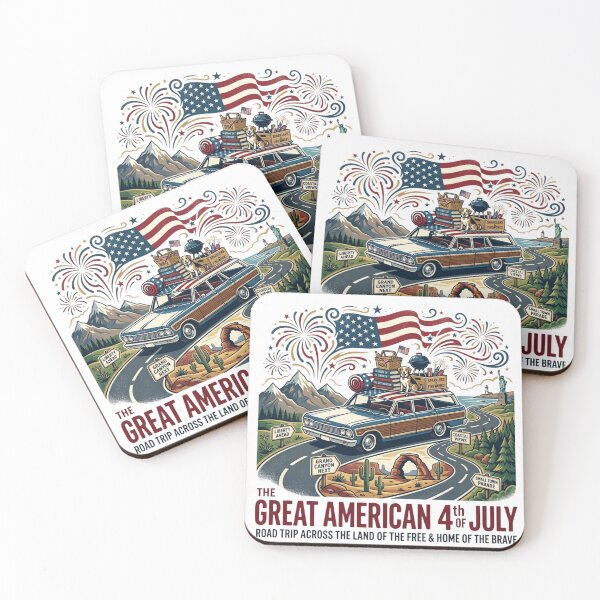 Item preview, The Great American 4th of July Road Trip Vintage Art designed and sold by By Dana Studio.